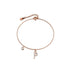Solid 925 Sterling Silver Initial Crystal Personalised Alphabet Letter Bracelet Rose Gold Filled